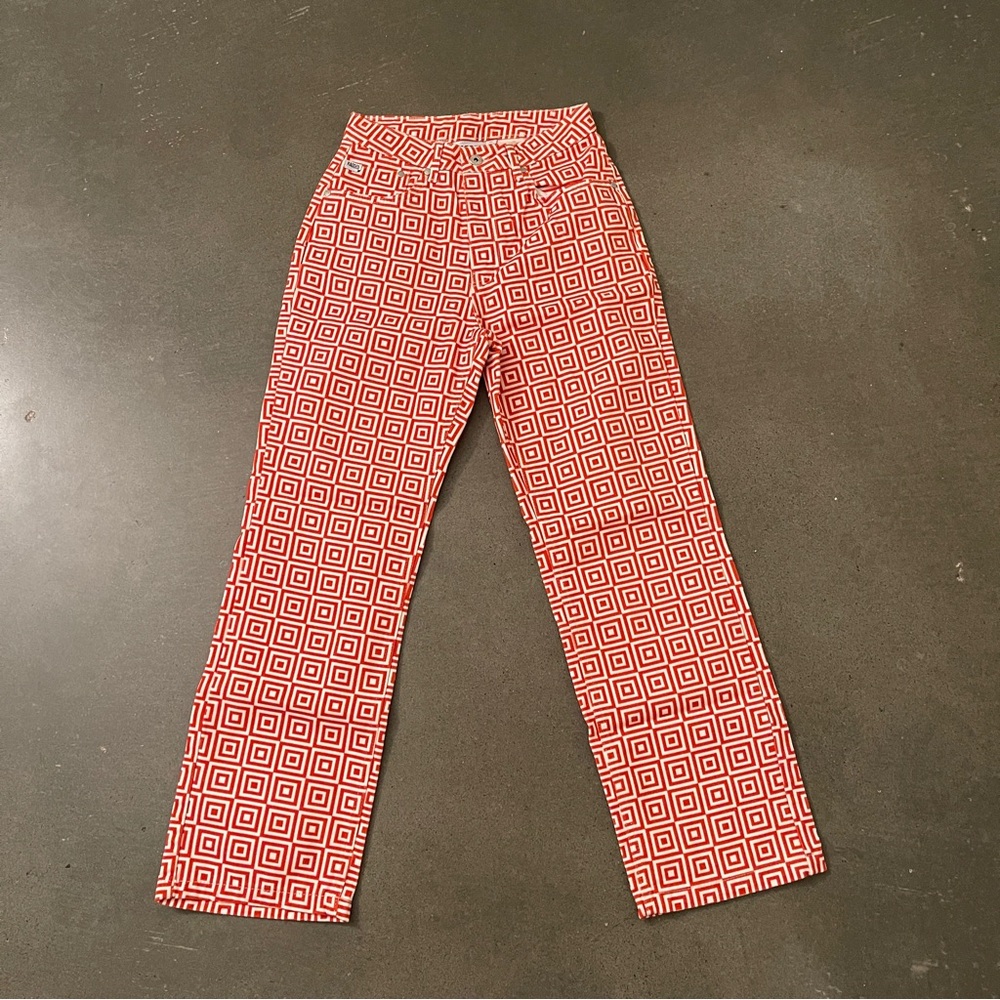 NWT Ragged Priest Red and White Jeans